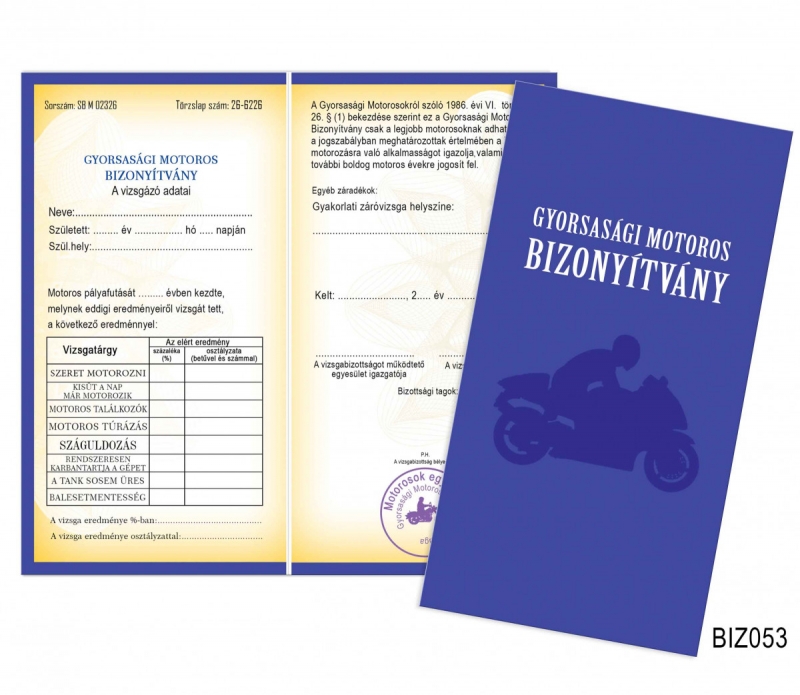 Bizonyítvány BIZ053